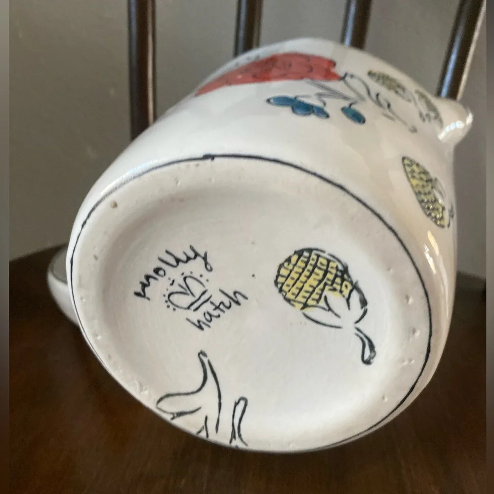 Anthropologie Measuring Cup MOLLY HATCH Pitcher FLOWERPATCH Quart Handle